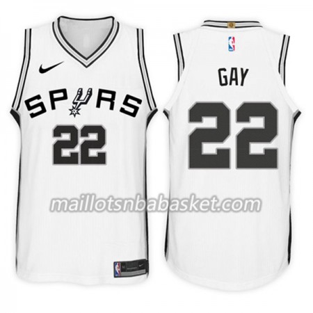 Maillot Homme San Antonio Spurs Rudy Gay 22 Nike 2017-18 Blanc Swingman